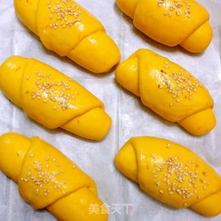南瓜芝麻面包——天然的色彩揉进面团里的做法步骤:8