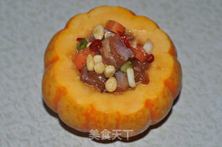 金瓜蒸鸡腿的做法步骤:9