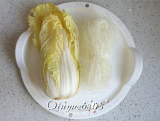 娃娃菜粉丝汤的做法步骤：1