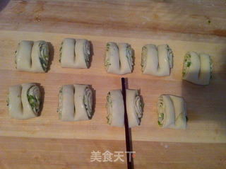 葱香花卷的做法步骤:9