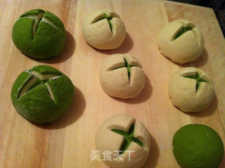 菠菜汁开花馒头的做法步骤:9