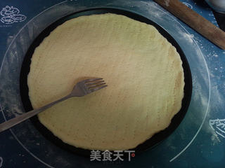 培根鲜虾披萨的做法步骤:5