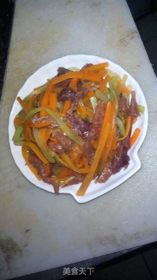 ‘凉拌’三宝――胡萝卜莴笋拌肉干丝的做法步骤:12