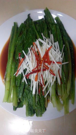 香灼油麦菜的做法步骤：4