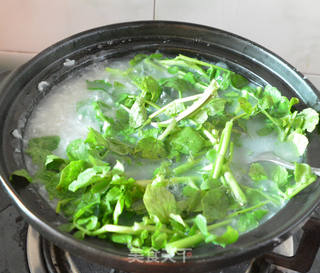 腊瘦肉西洋菜粥的做法步骤:4