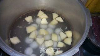 #元宵甜品——苹果紫薯年糕芝麻汤圆汤的做法图解7