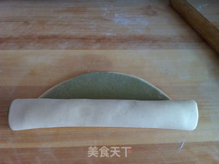 抹茶双色馒头卷的做法步骤:5