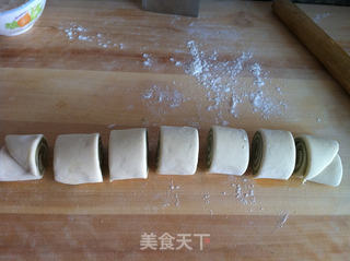抹茶双色馒头卷的做法步骤：6