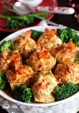 给宝宝营养加分--虾仁蒸豆腐的做法步骤:12