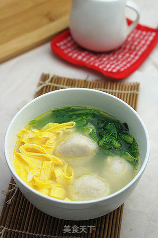 菠菜蛋丝鲜肉汤圆的做法步骤:5