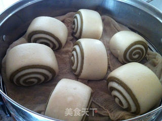 抹茶双色馒头卷的做法步骤：9