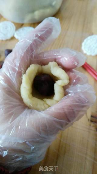 奶香绿豆糕(豆沙馅)甜的做法步骤:10