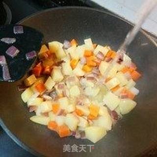 炸鸡排配咖喱饭的做法步骤:7