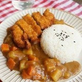 炸鸡排配咖喱饭的做法步骤:14