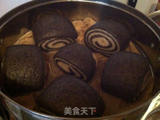 黑芝麻馒头卷的做法步骤:18