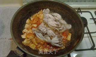 辣白菜炒章鱼的做法步骤:9