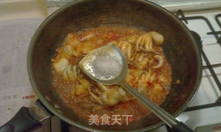 辣白菜炒章鱼的做法步骤:10
