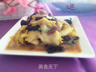 白菜木耳炒肉片的做法步骤:11