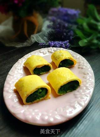 菠菜鸡蛋卷的做法步骤:9