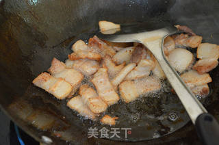 花菜炒肉的做法步骤:3
