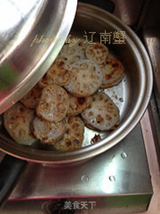 煎烧莲藕盒的做法步骤:9