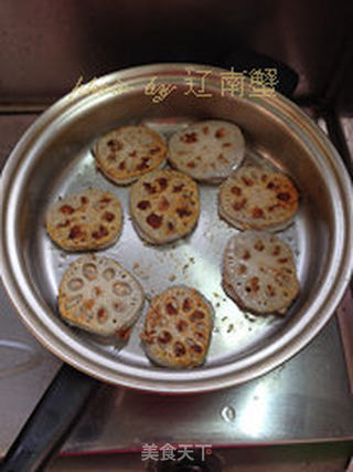 煎烧莲藕盒的做法步骤:8