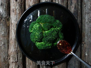 貌美如花窈窕淑女=瘦成一道闪电凉拌耗油西兰花的做法步骤:18
