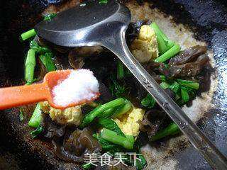 黑木耳鸡蛋炒菜芯的做法步骤:10