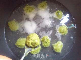 韭香翡翠肉丸的做法步骤:9