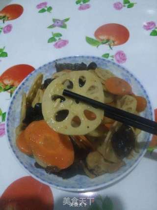 木耳藕翠黄金片的做法步骤:14