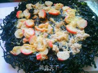 蟹柳紫菜烙的做法步骤:7
