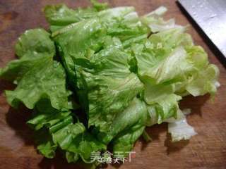 生菜蚕豆炒年糕的做法步骤:3