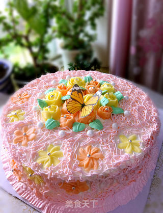 蝶恋花生日蛋糕的做法步骤:8