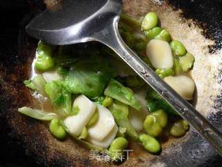 生菜蚕豆炒年糕的做法步骤:12