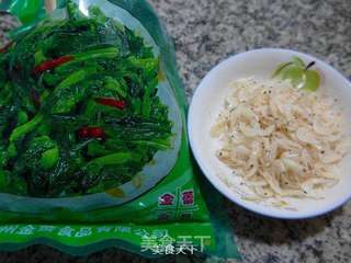 虾皮菜芯干汤的做法步骤：1