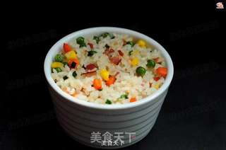 沙拉酱培根炒饭的做法步骤:10