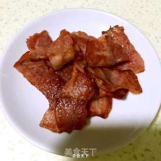 培根炒花菜的做法步骤:2