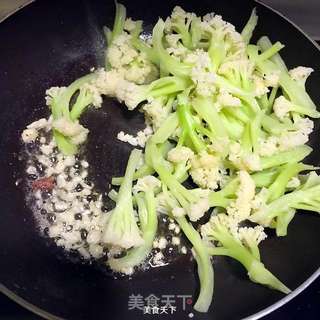 培根炒花菜的做法步骤:3