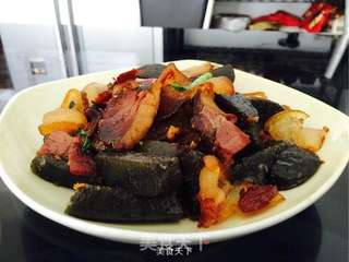 蕨粑炒腊肉的做法步骤:8