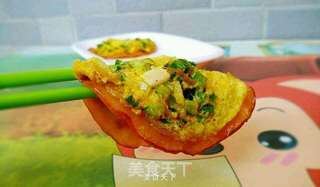 火腿葱煎蛋的做法步骤:6