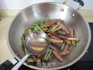 蚝油豇豆茄子的做法步骤:7