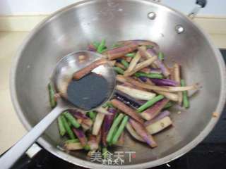 蚝油豇豆茄子的做法步骤:6