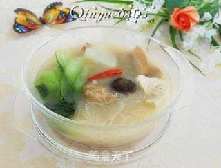 白萝卜炖豆腐小砂锅的做法步骤:8