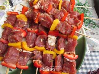 彩椒羊肉串的做法步骤:6