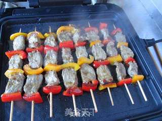 彩椒羊肉串的做法步骤:11