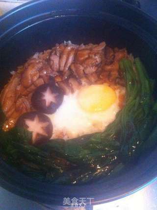 香菇滑鸡煲仔饭的做法步骤:18
