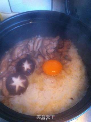 香菇滑鸡煲仔饭的做法步骤:15