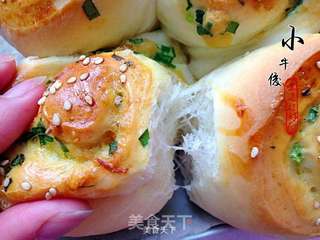 香葱肉松面包卷的做法步骤:20