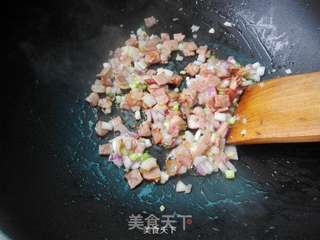 酱油培根炒饭的做法步骤:6