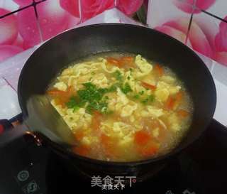 番茄煎蛋汤的做法步骤:8